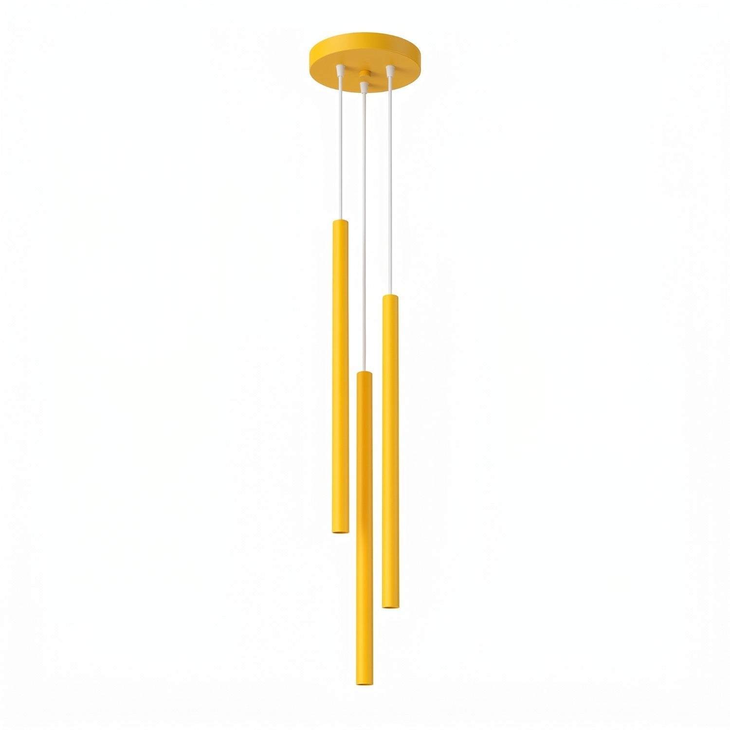 Suspension Pastelo 3 en grappe tubes fins jaune G9