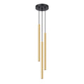 Suspension Pastelo 3 en grappe tubes fins doré poli G9