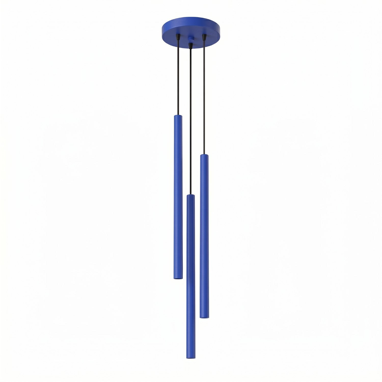 Suspension Pastelo 3 en grappe tubes fins bleu outremer G9
