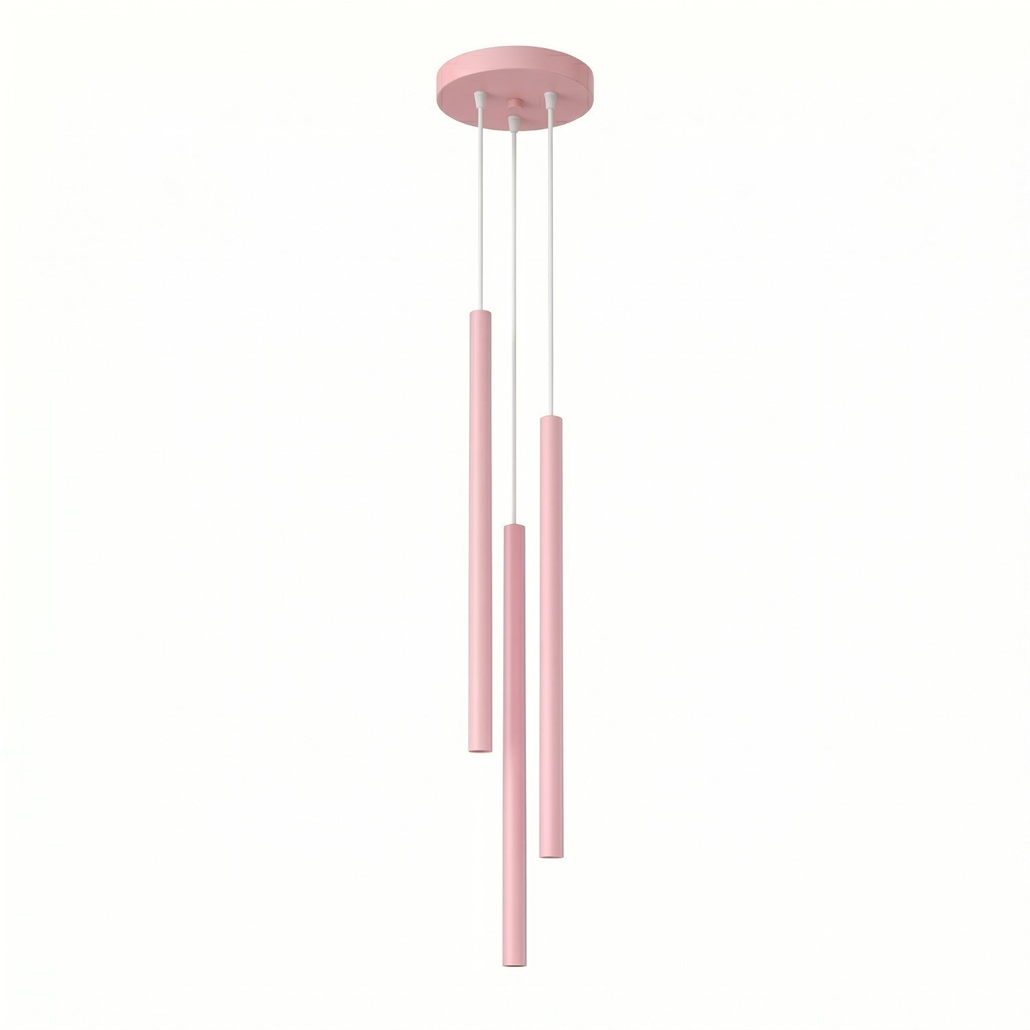 Suspension Pastelo 3 en grappe tubes fins rose G9