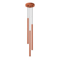 Suspension Pastelo 3 en grappe tubes fins rouge ocre G9, fin tube effilé en acier laqué