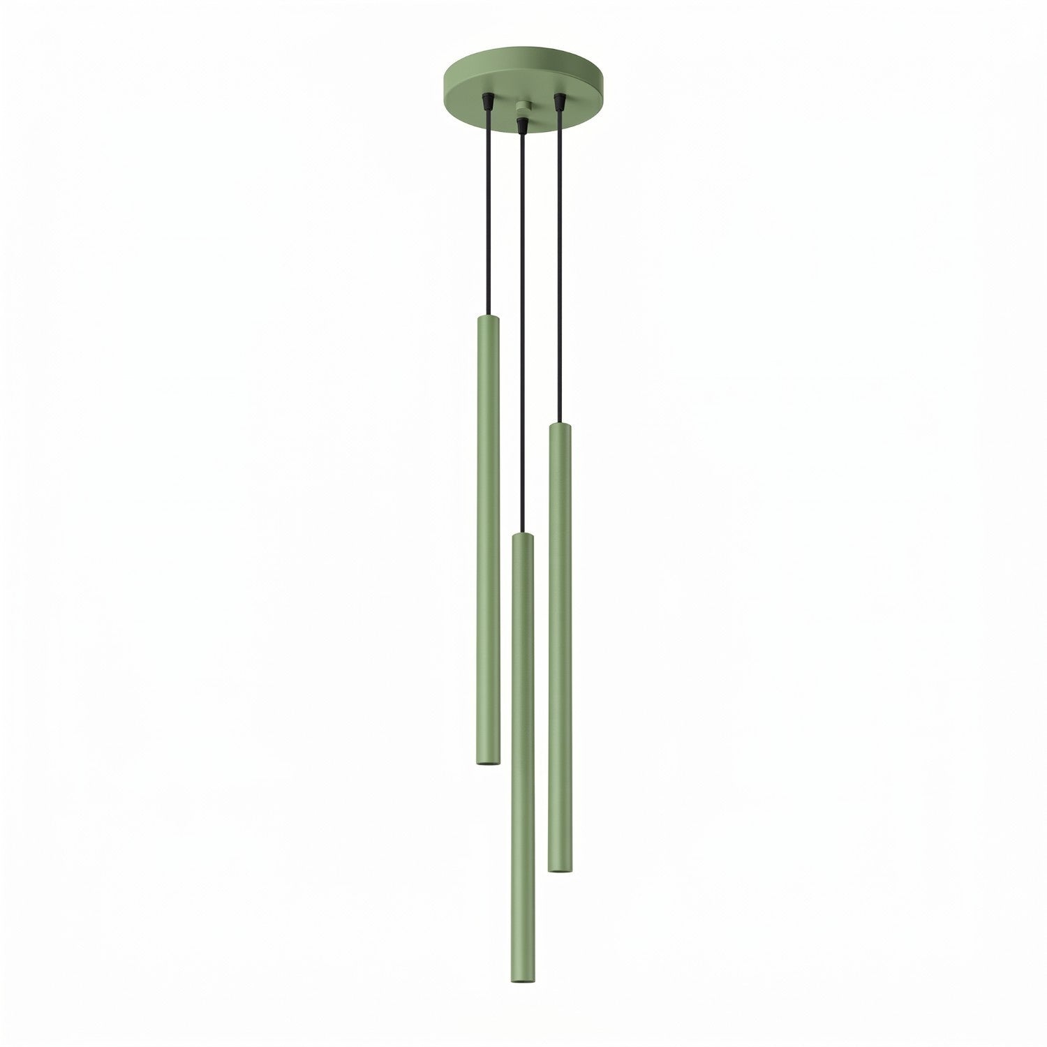 Suspension Pastelo 3 en grappe tubes fins vert sauge G9