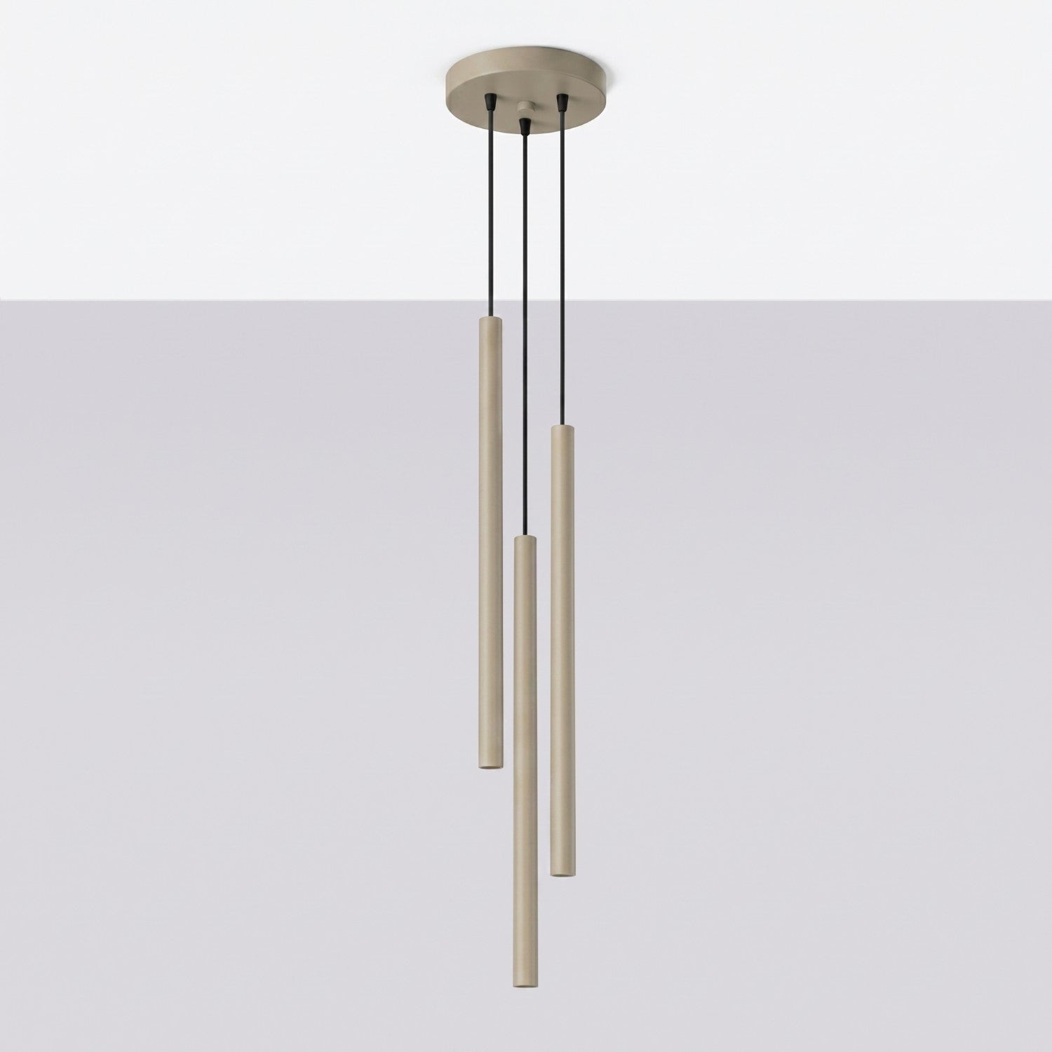 Suspension Pastelo 3 en grappe tubes fins taupe G9, vue 2