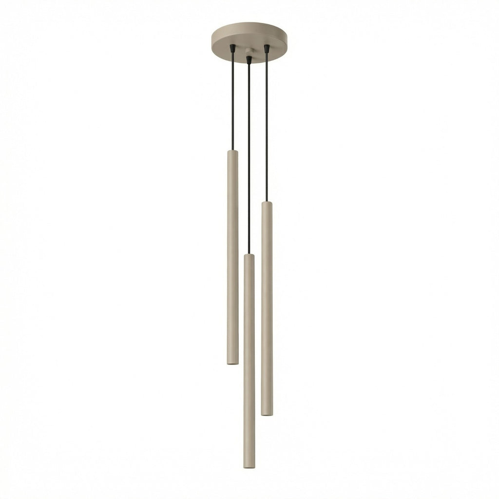 Suspension Pastelo 3 en grappe tubes fins taupe G9