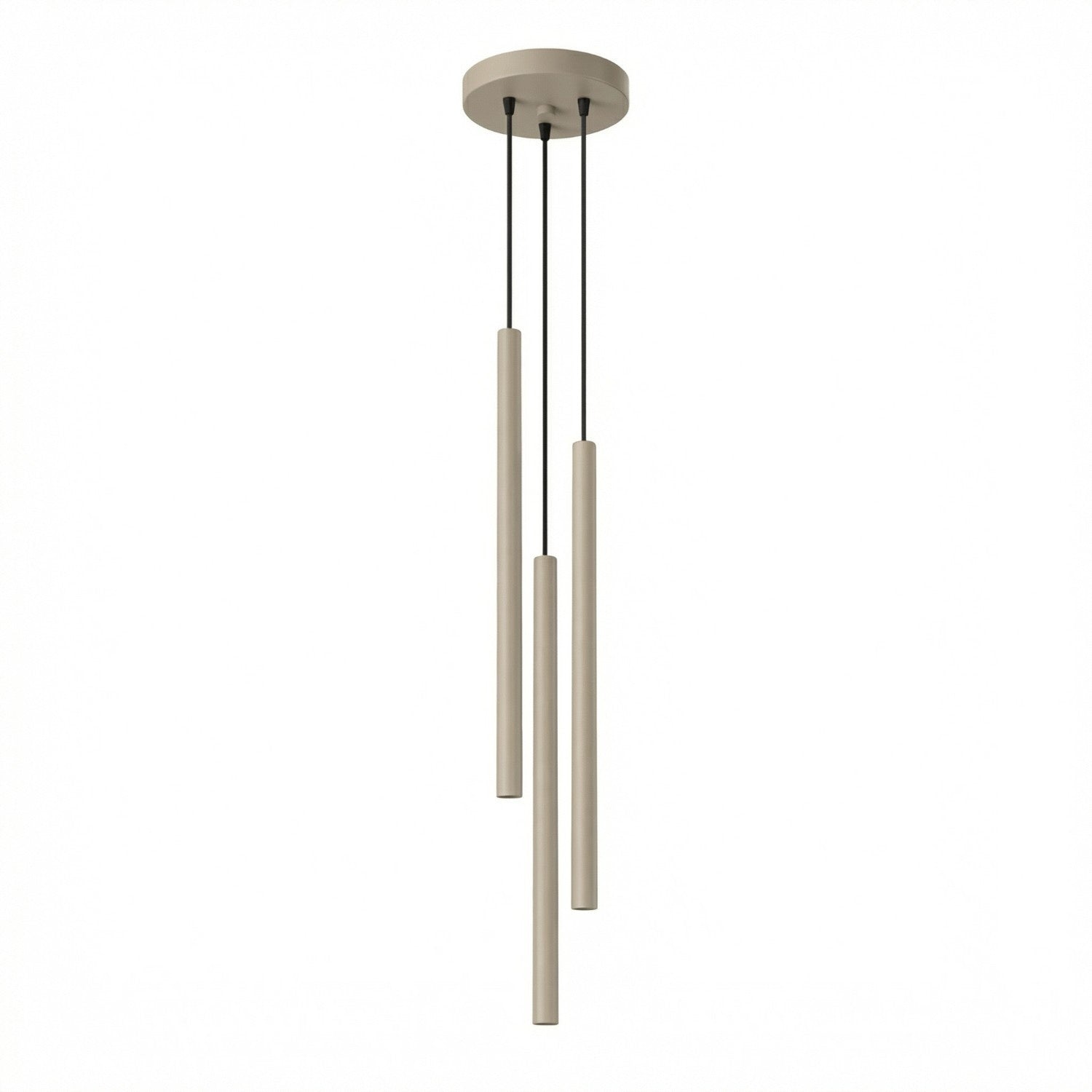 Suspension Pastelo 3 en grappe tubes fins taupe G9