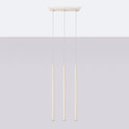 Suspension Pastelo 3 en ligne tubes fins beige G9 de profil