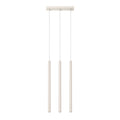 Suspension Pastelo 3 en ligne tubes fins beige G9, fin tube effilé en acier laqué