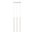 Suspension Pastelo 3 en ligne tubes fins beige G9, fin tube effilé en acier laqué