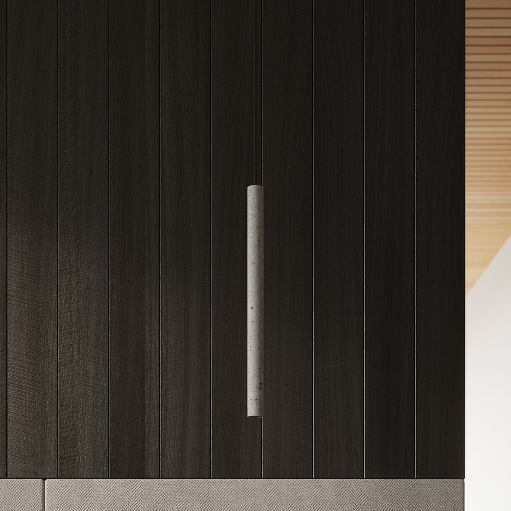 Suspension Pastelo 3 en ligne tubes fins béton gris G9 en ambiance