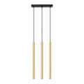 Suspension Pastelo 3 en ligne tubes fins doré poli G9