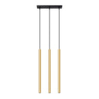 Suspension Pastelo 3 en ligne tubes fins doré poli G9