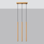 Suspension Pastelo à trois tubes dorés sous un plafond clair