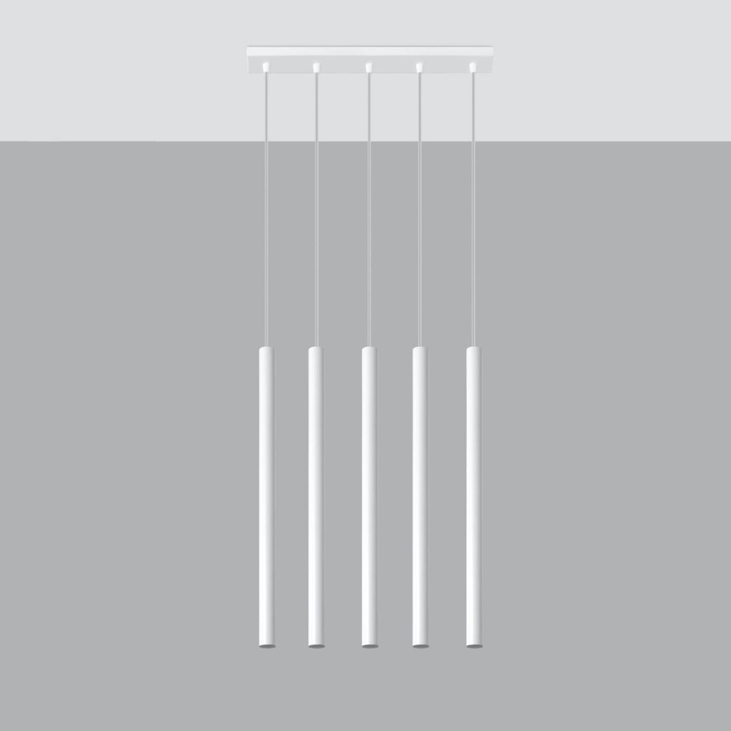 Suspension Pastelo 5 acier blanc G9, vue de profil
