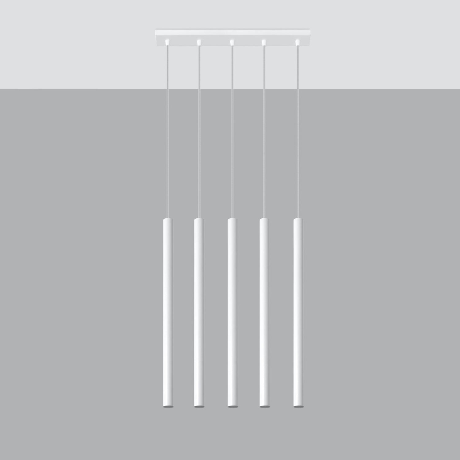 Suspension Pastelo 5 acier blanc G9, vue de profil