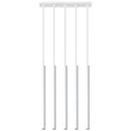 Suspension Pastelo 5, cinq fins tubes verticaux en acier blanc