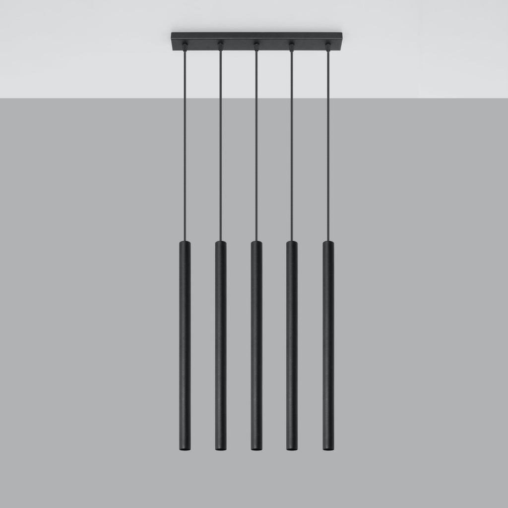 Suspension Pastelo 5 acier noir G9, vue de profil