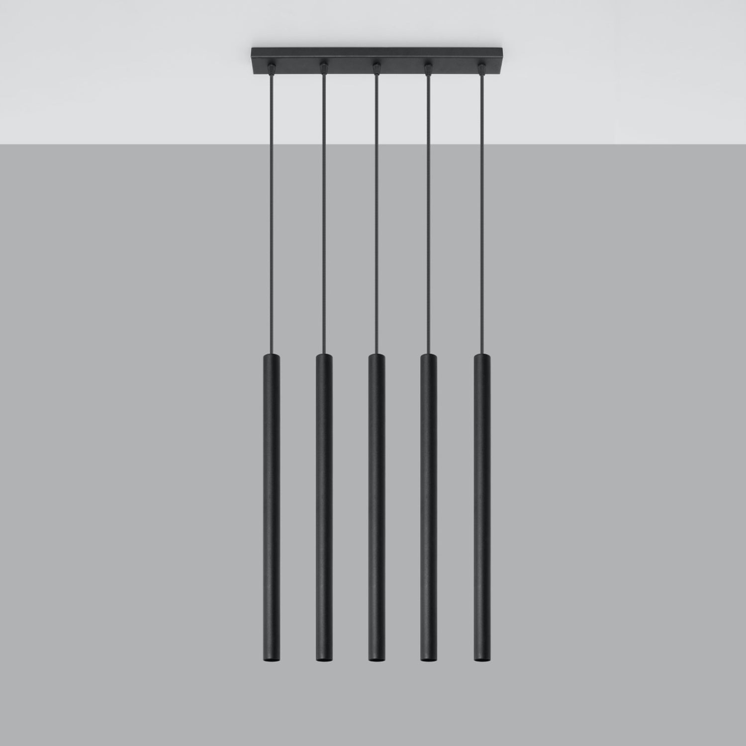 Suspension Pastelo 5 acier noir G9, vue de profil