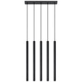 Suspension Pastelo 5, cinq fins tubes verticaux en acier noir