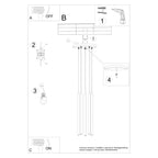 Notice de montage : Suspension Pastelo 5 en grappe tubes fins beige G9