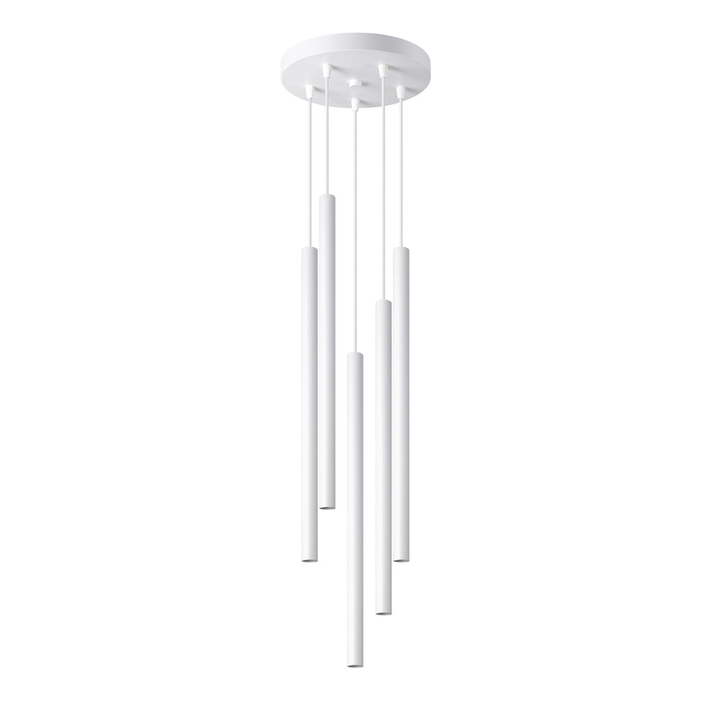 Suspension Pastelo 5 en grappe tubes fins blanc G9