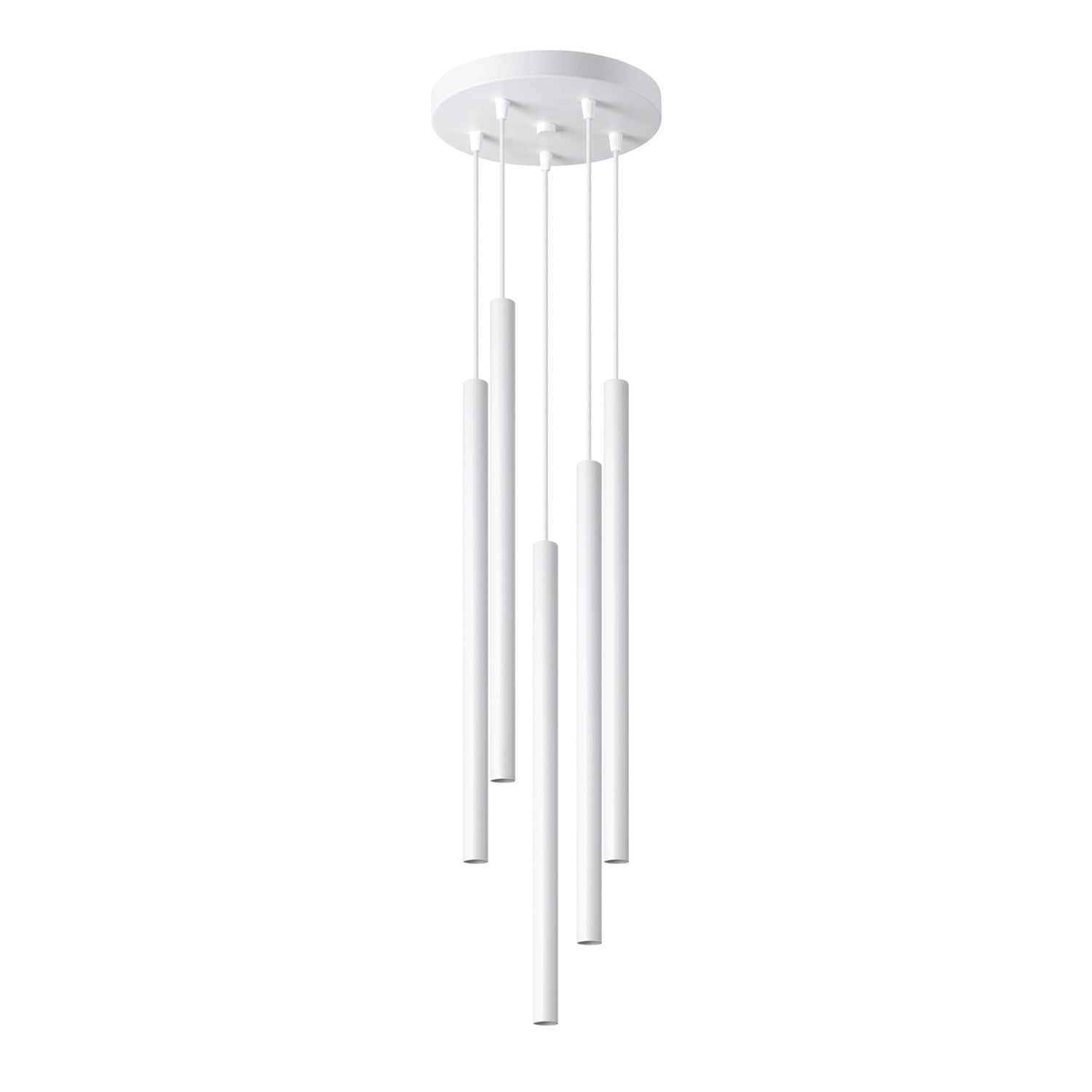 Suspension Pastelo 5 en grappe tubes fins blanc G9