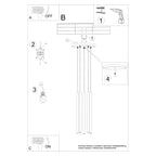 Notice de montage de la Suspension Pastelo 5 en grappe tubes fins bois G9