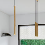Suspension Pastelo 5 en grappe tubes fins doré G9 en ambiance