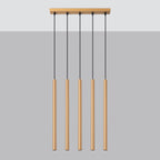 Suspension Pastelo 5 en ligne tubes fins doré G9 de profil