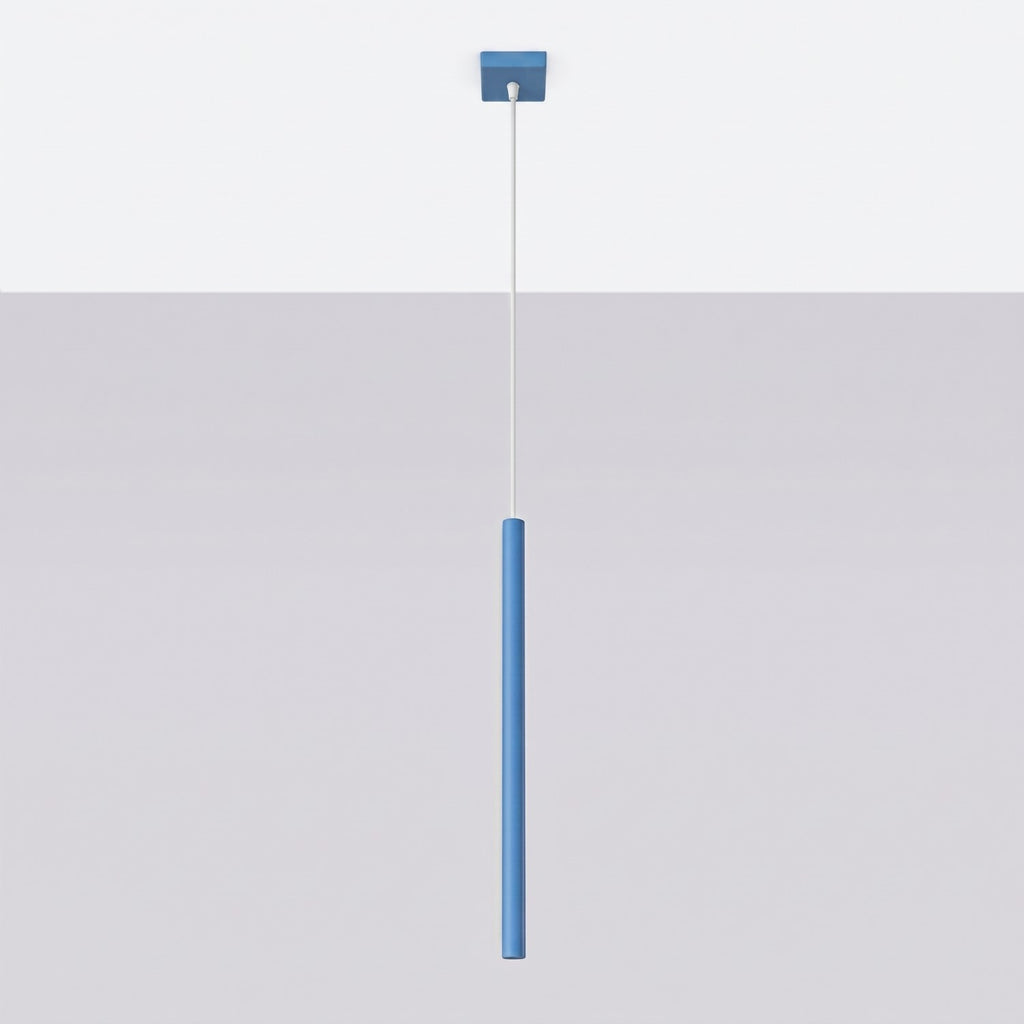 Suspension Pastelo tube fin bleu azur G9, vue 2