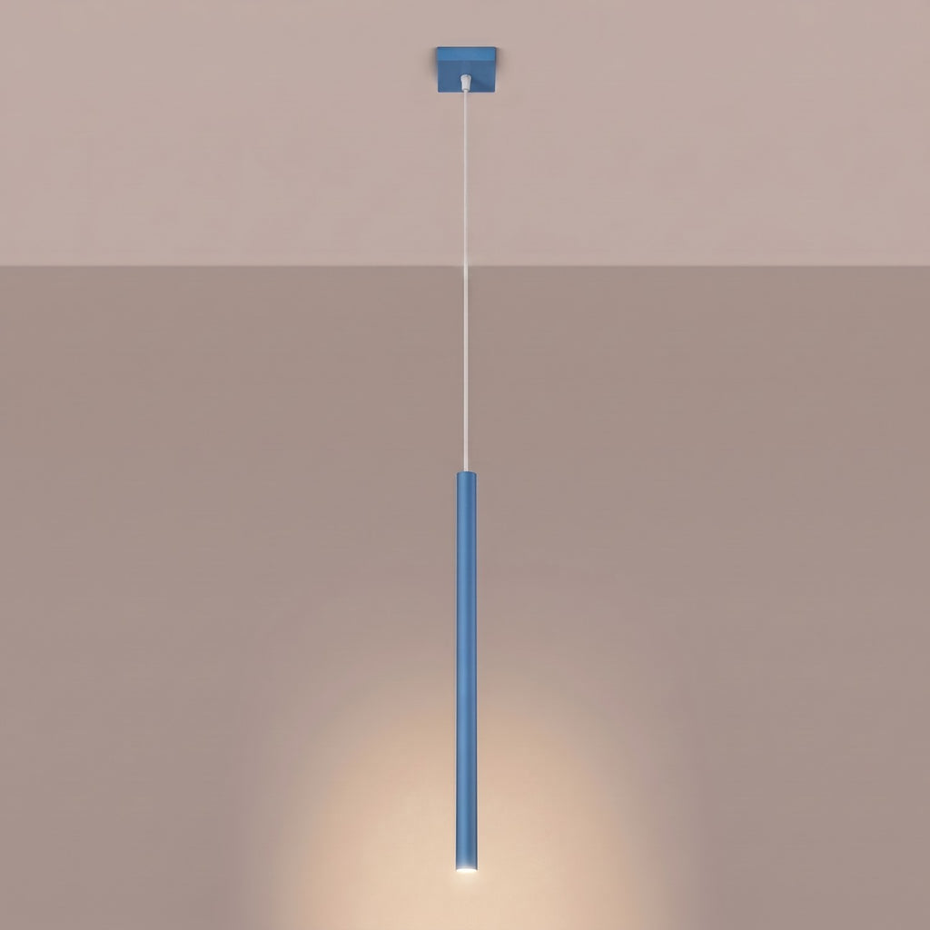 Suspension Pastelo tube fin bleu azur G9, vue 4
