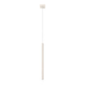 Suspension Pastelo tube fin beige G9, fin tube effilé en acier laqué