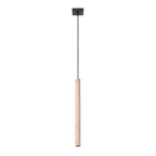 Suspension Pastelo tube fin bois G9, fin tube de bois naturel suspendu à un câble