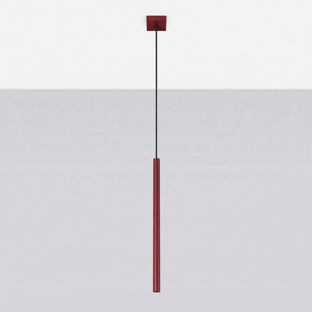 Suspension Pastelo tube fin bordeaux G9, vue 2