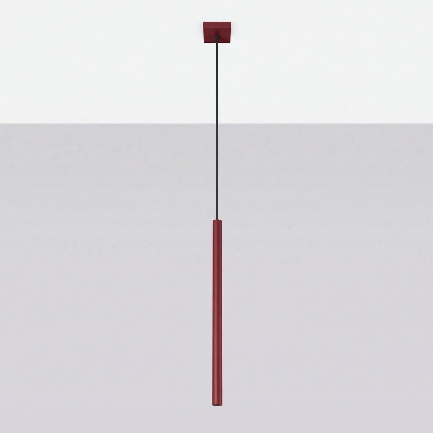 Suspension Pastelo tube fin bordeaux G9, vue 2
