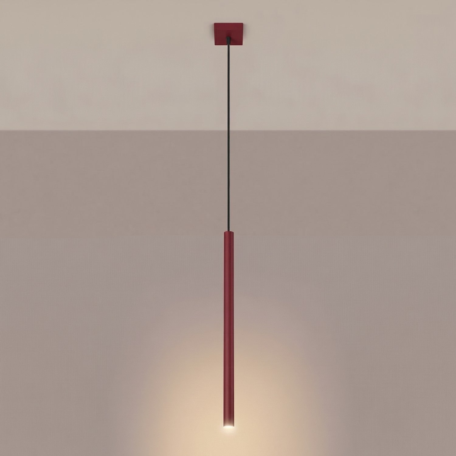 Suspension Pastelo tube fin bordeaux G9, vue 3