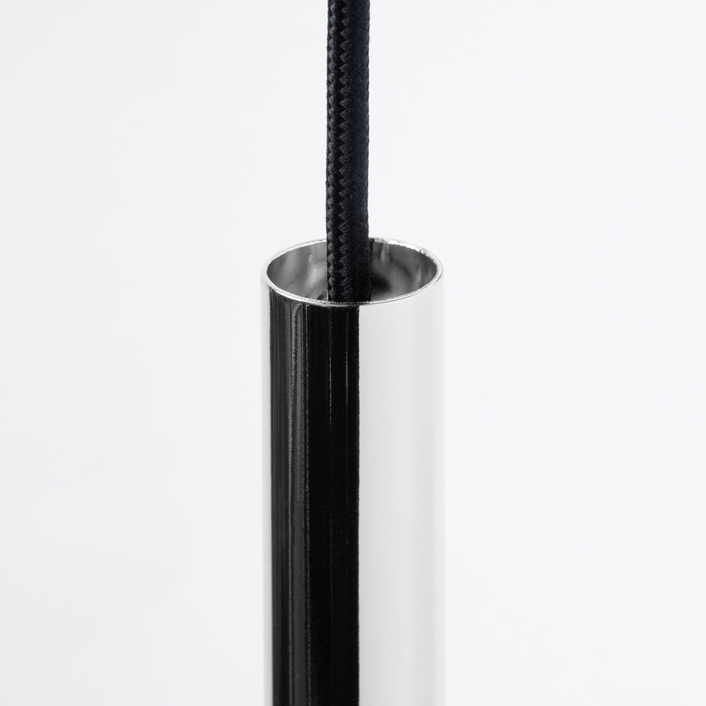 Suspension Pastelo tube fin chrome G9, détail du tube fin