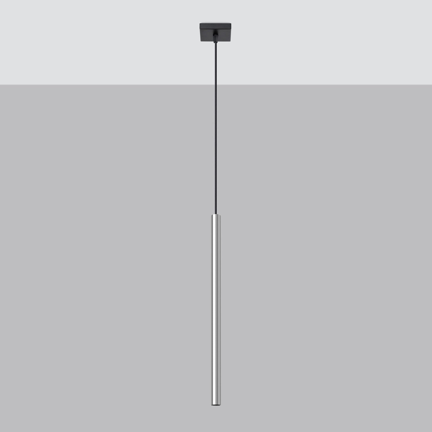 Suspension Pastelo tube fin chrome G9 de profil