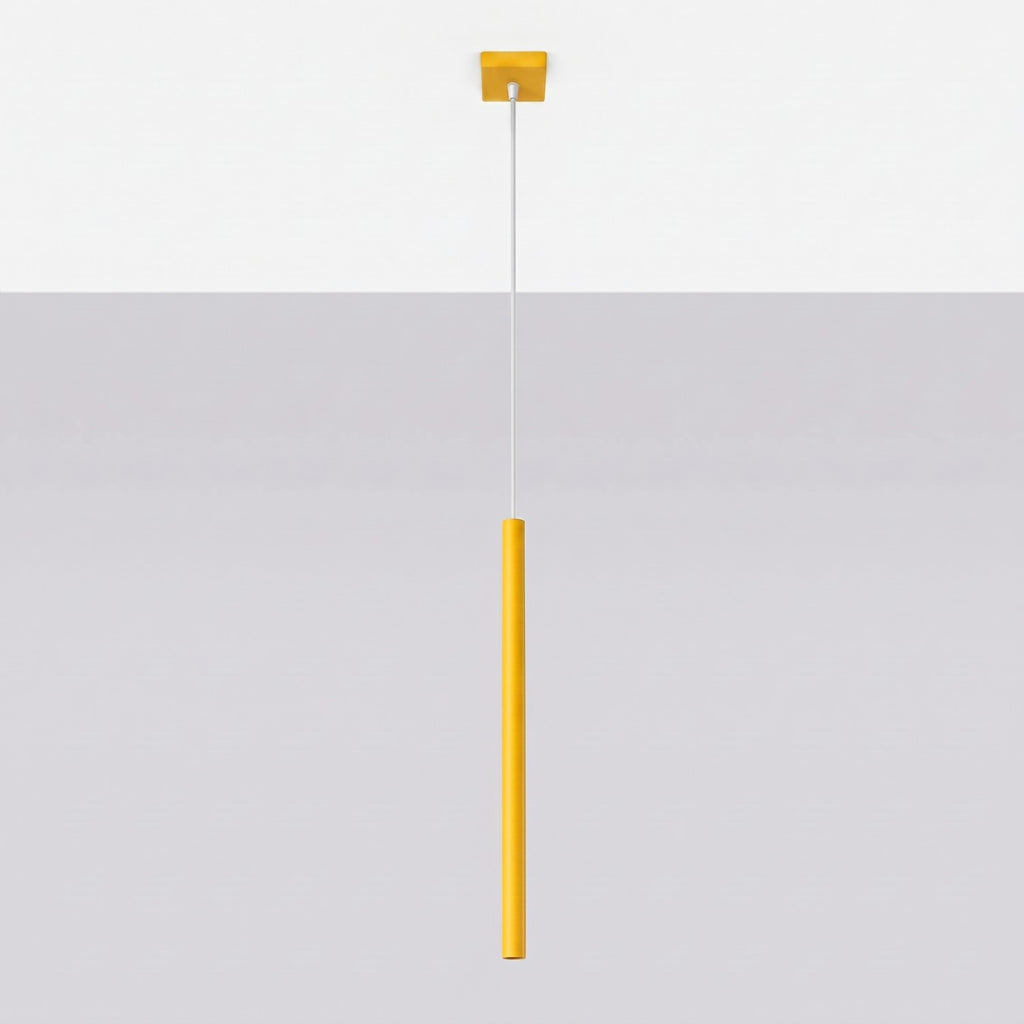 Suspension Pastelo tube fin jaune G9, vue 2