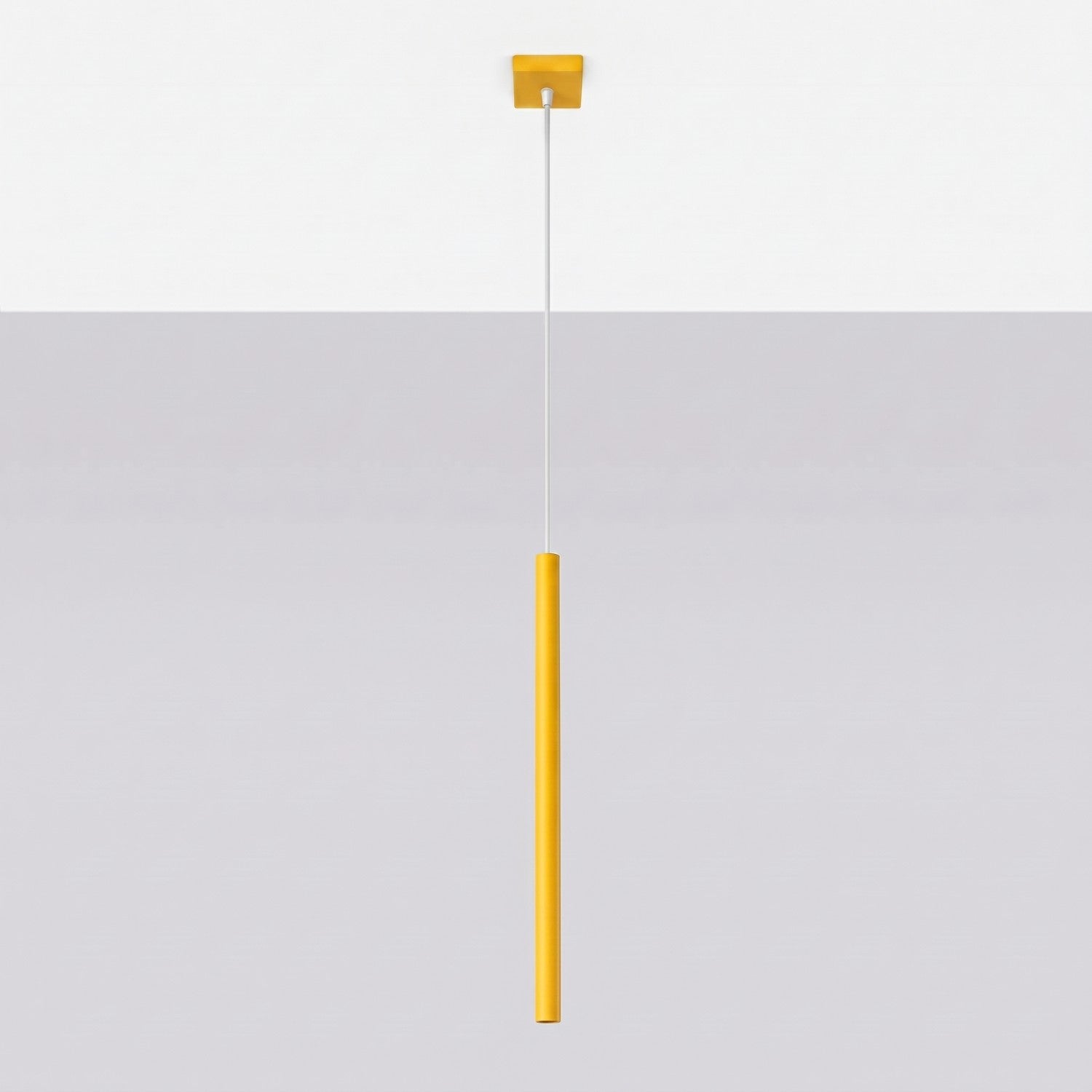Suspension Pastelo tube fin jaune G9, vue 2