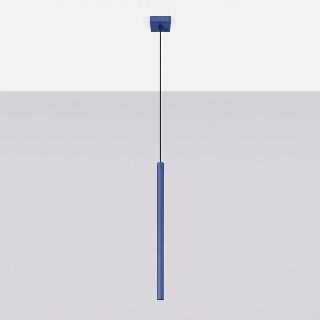Suspension Pastelo tube fin bleu outremer G9, vue 2