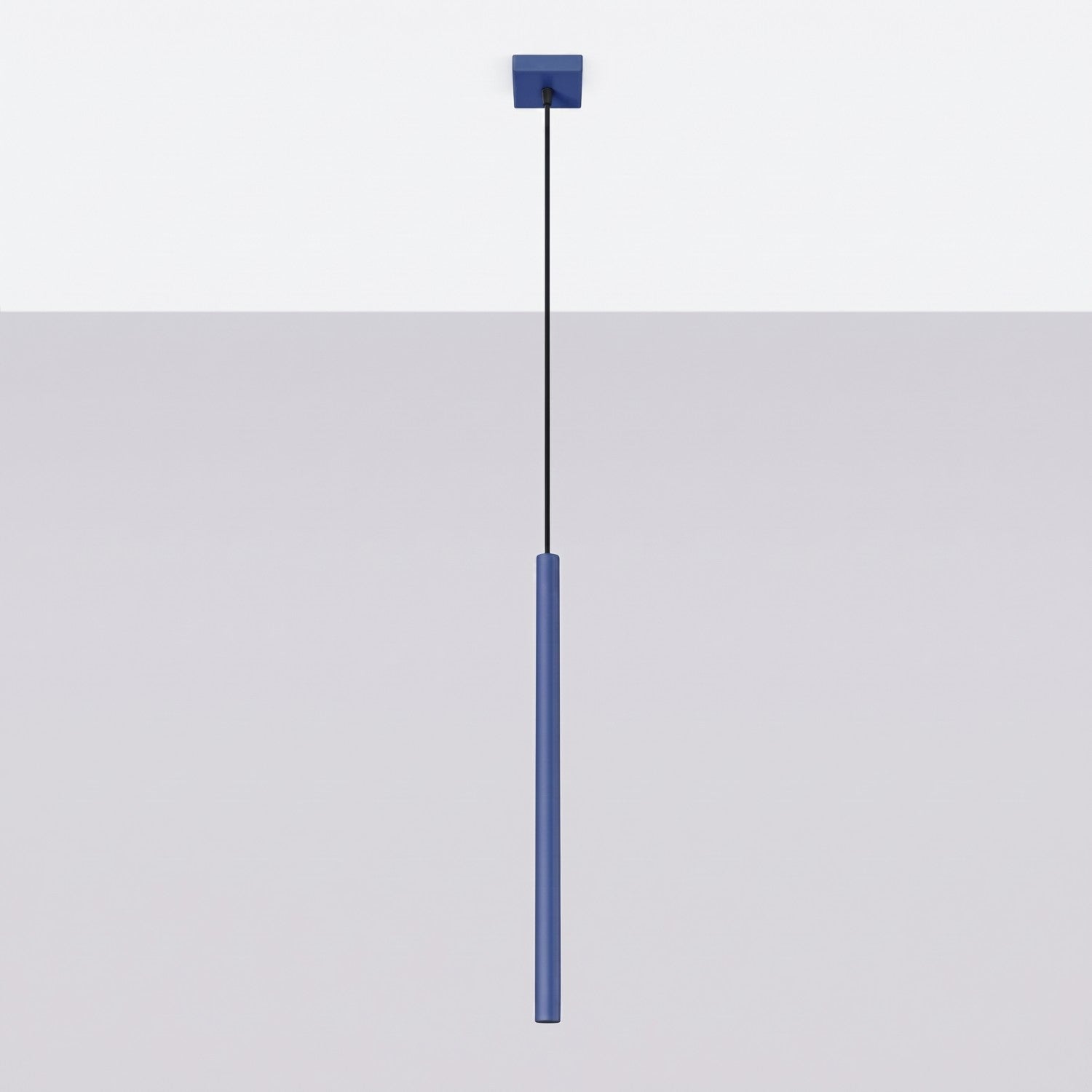 Suspension Pastelo tube fin bleu outremer G9, vue 2
