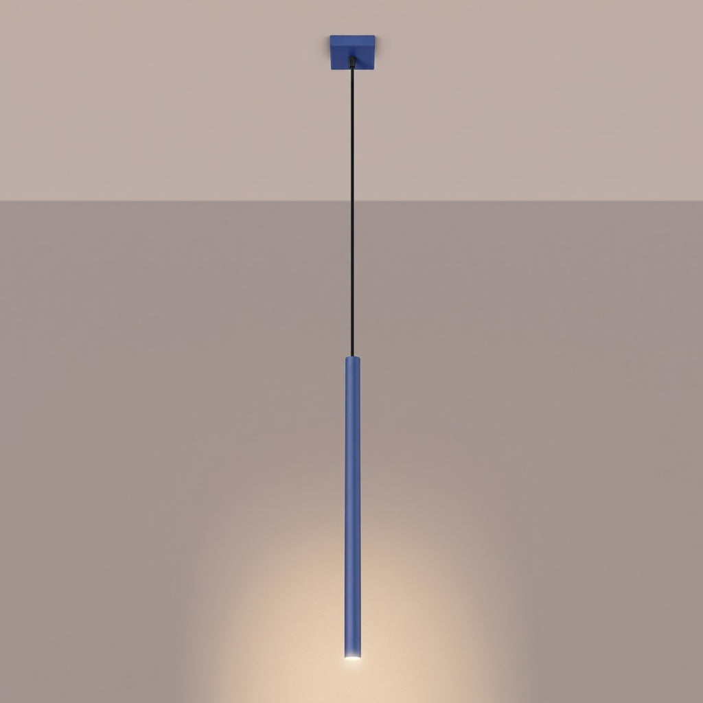 Suspension Pastelo tube fin bleu outremer G9, vue 3