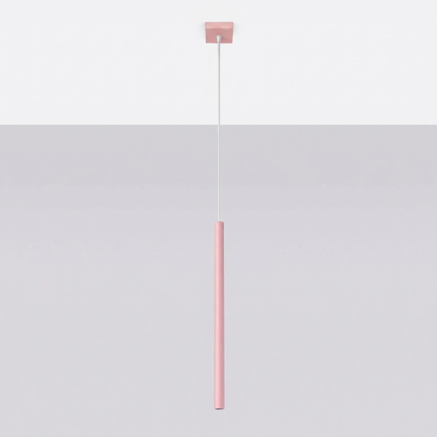 Suspension Pastelo tube fin rose G9, vue 2