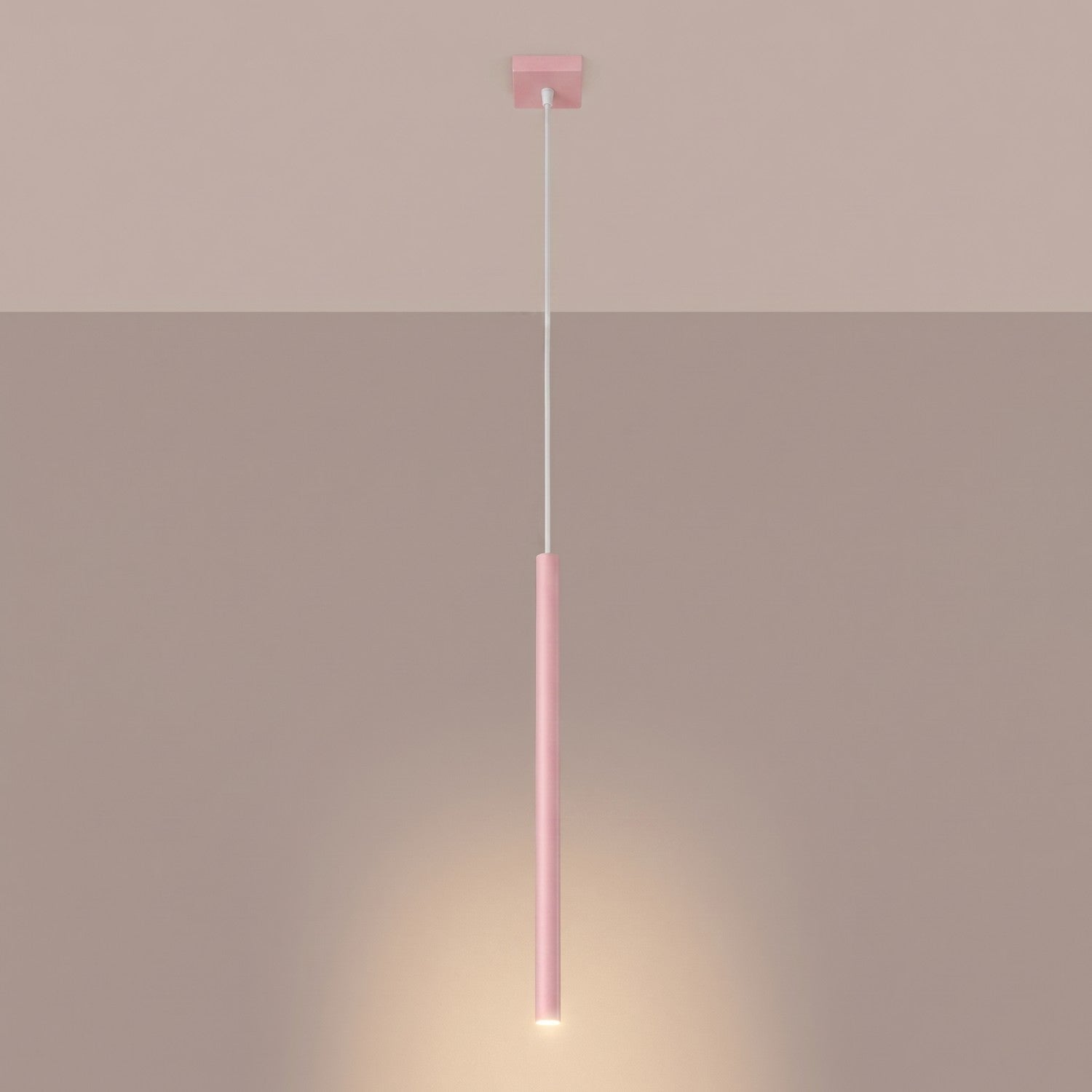 Suspension Pastelo tube fin rose G9, vue 3