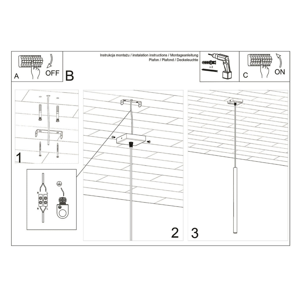 Suspension Pastelo tube fin rouge G9, vue 11