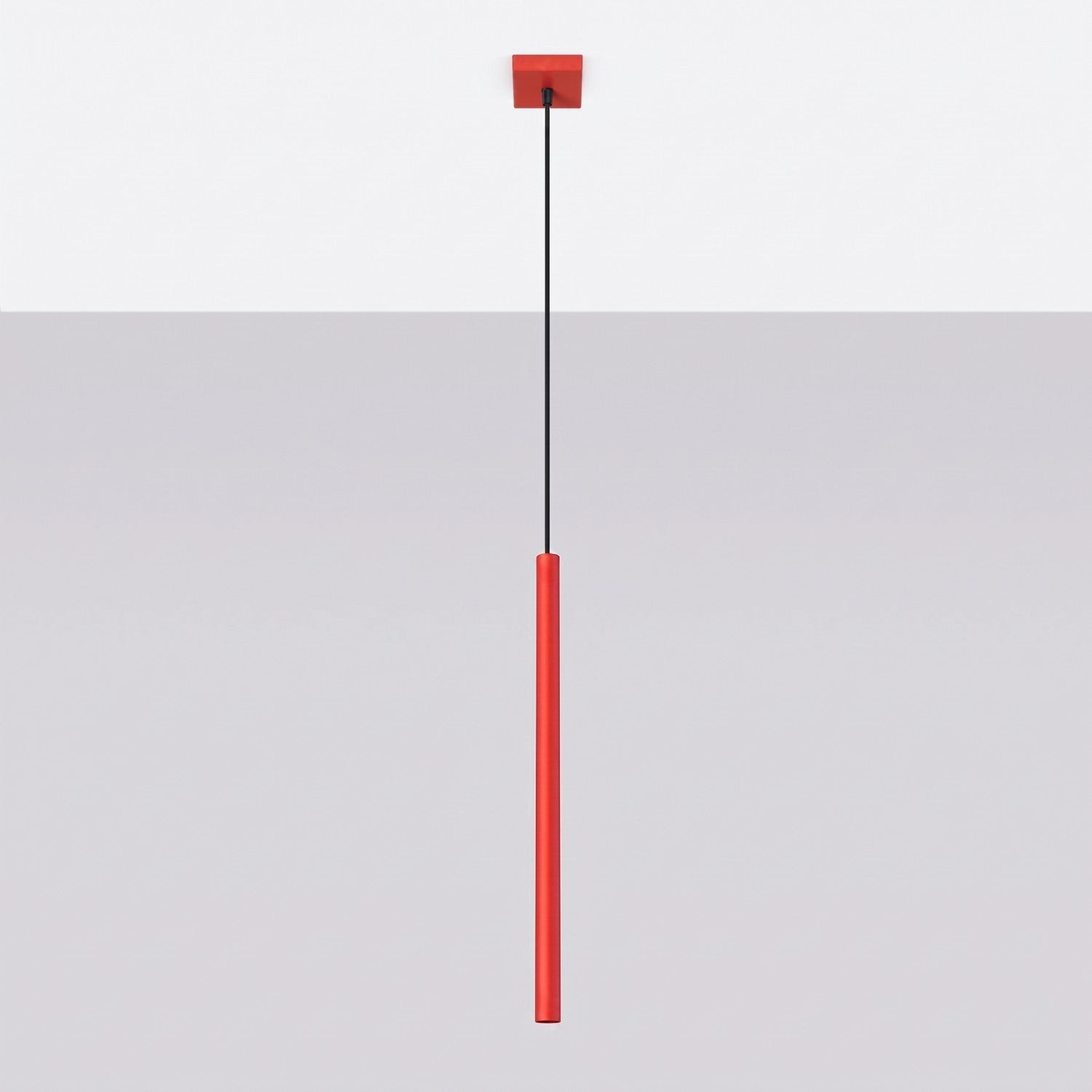 Suspension Pastelo tube fin rouge G9, vue 2