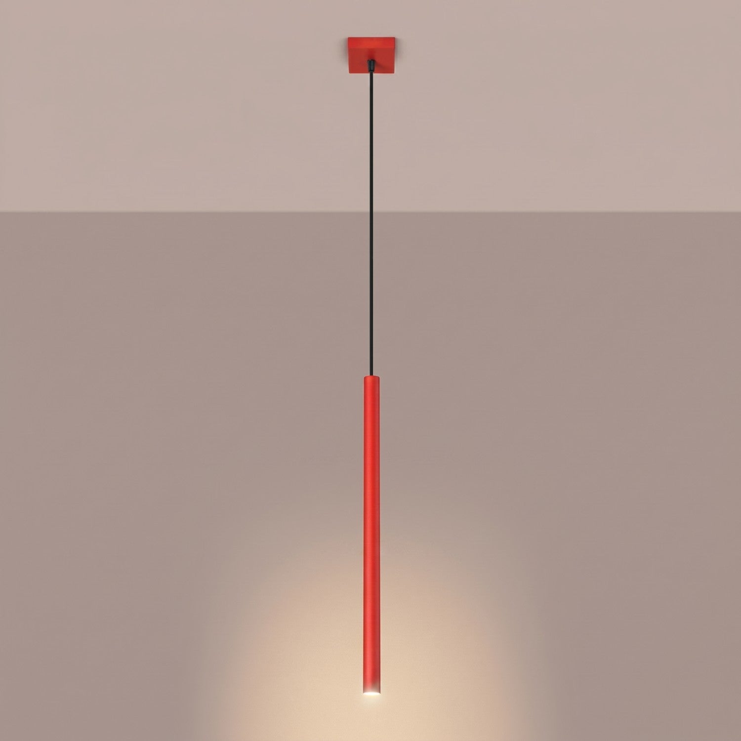 Suspension Pastelo tube fin rouge G9, vue 3