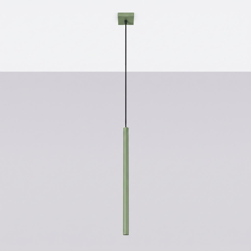 Suspension Pastelo tube fin vert sauge G9, vue 2