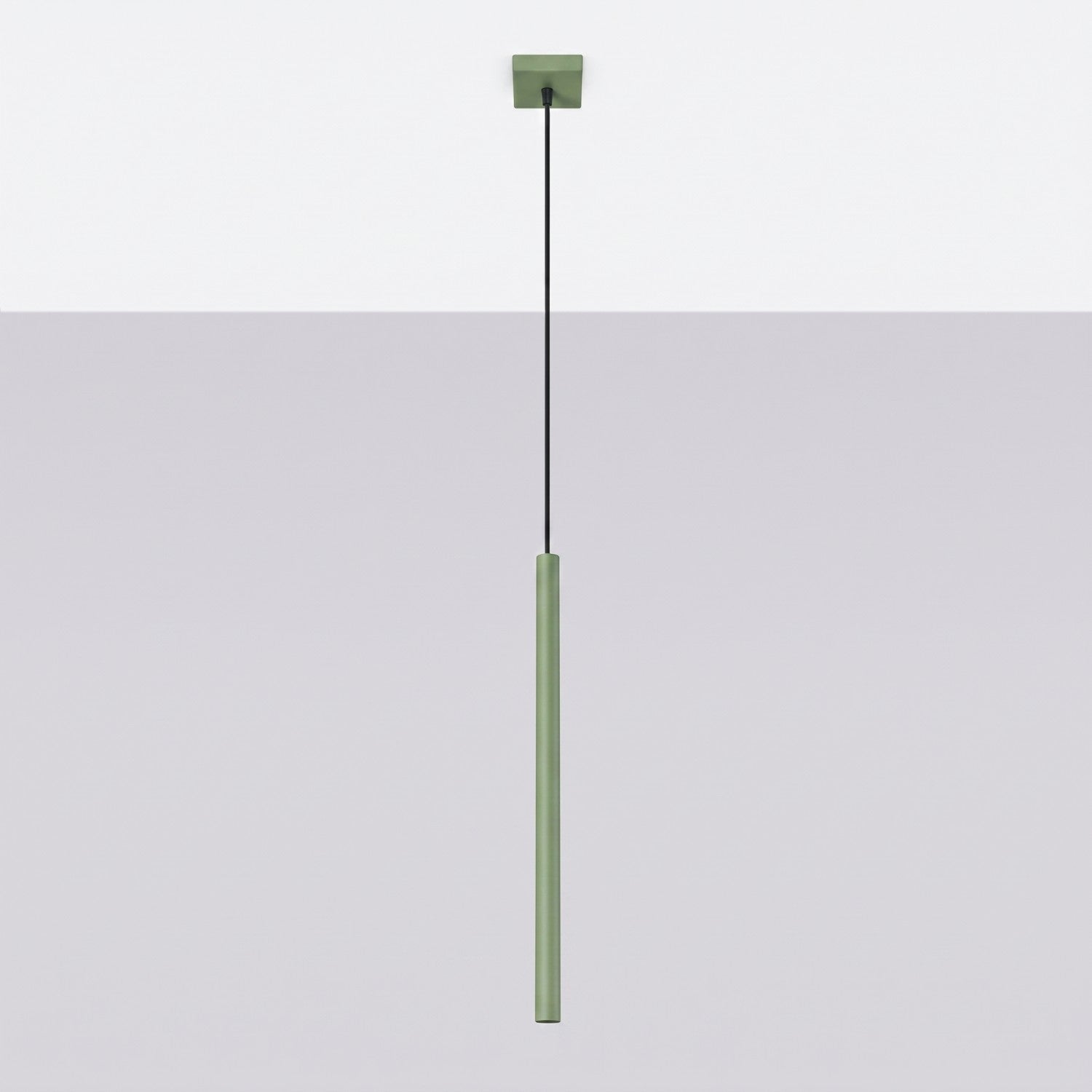 Suspension Pastelo tube fin vert sauge G9, vue 2