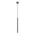 Suspension Pastelo tube fin vert olive G9, fin tube effilé en acier laqué